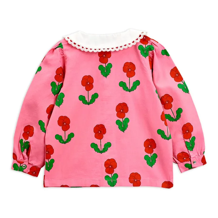 Blusa Violas de algodón orgánico | Rosa- Imagen del producto n°1