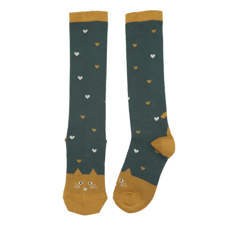 Cat Socks | Chrome green- Product image n°0