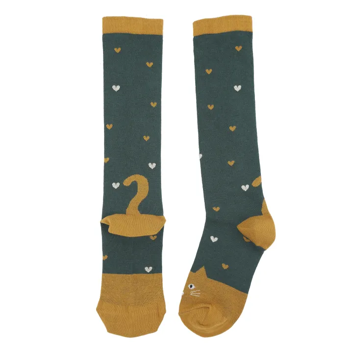 Cat Socks | Chrome green- Product image n°1