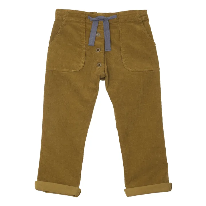 Drawstring Velour Trousers | Khaki- Product image n°0