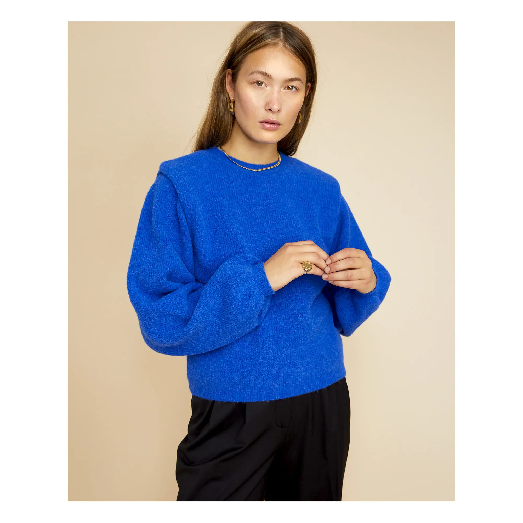 Les Coyotes de Paris - Camille Sweater Blue - 38 - on sale Alpaca