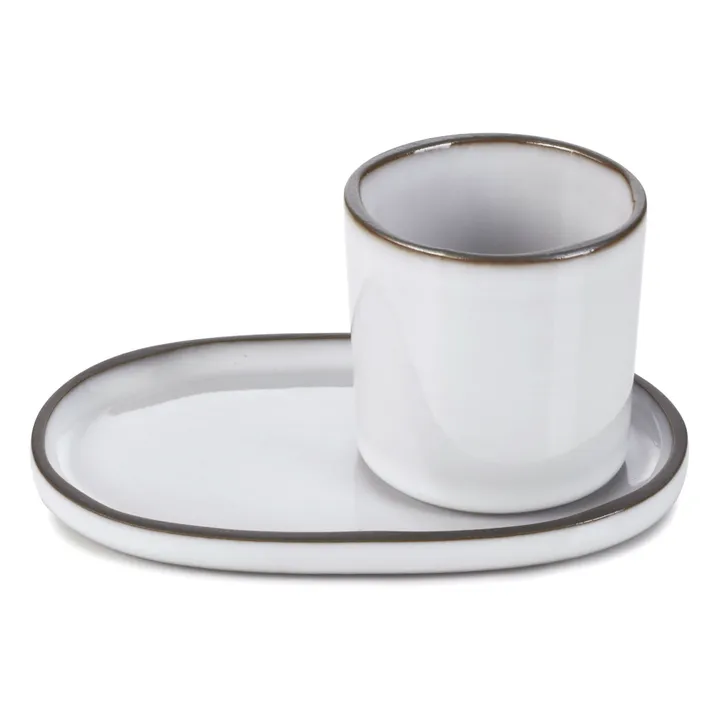 Sous-tasse Caractère en porcelaine - Set de 6 | Blanc Cumulus- Image produit n°1