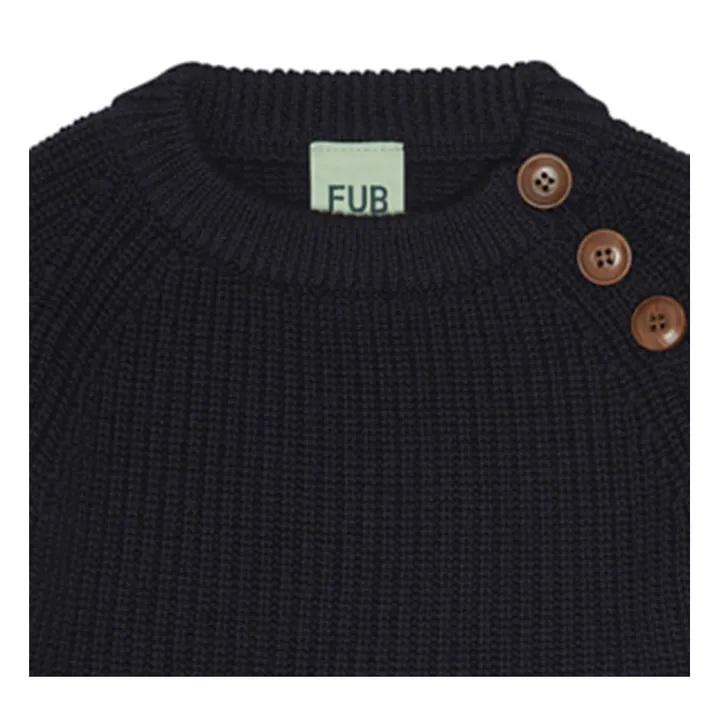 Jersey de lana acanalado | Azul Marino- Imagen del producto n°1