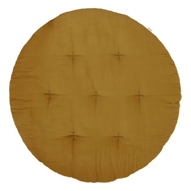 Round Organic Cotton Futon Rug | Gold S024
