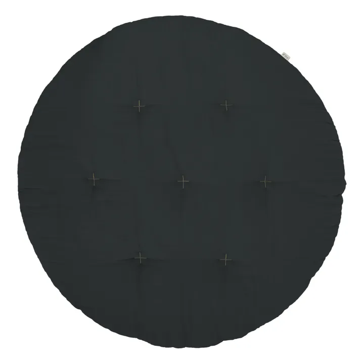 Tapis futon rond en coton bio | Dark Grey S021- Image produit n°0