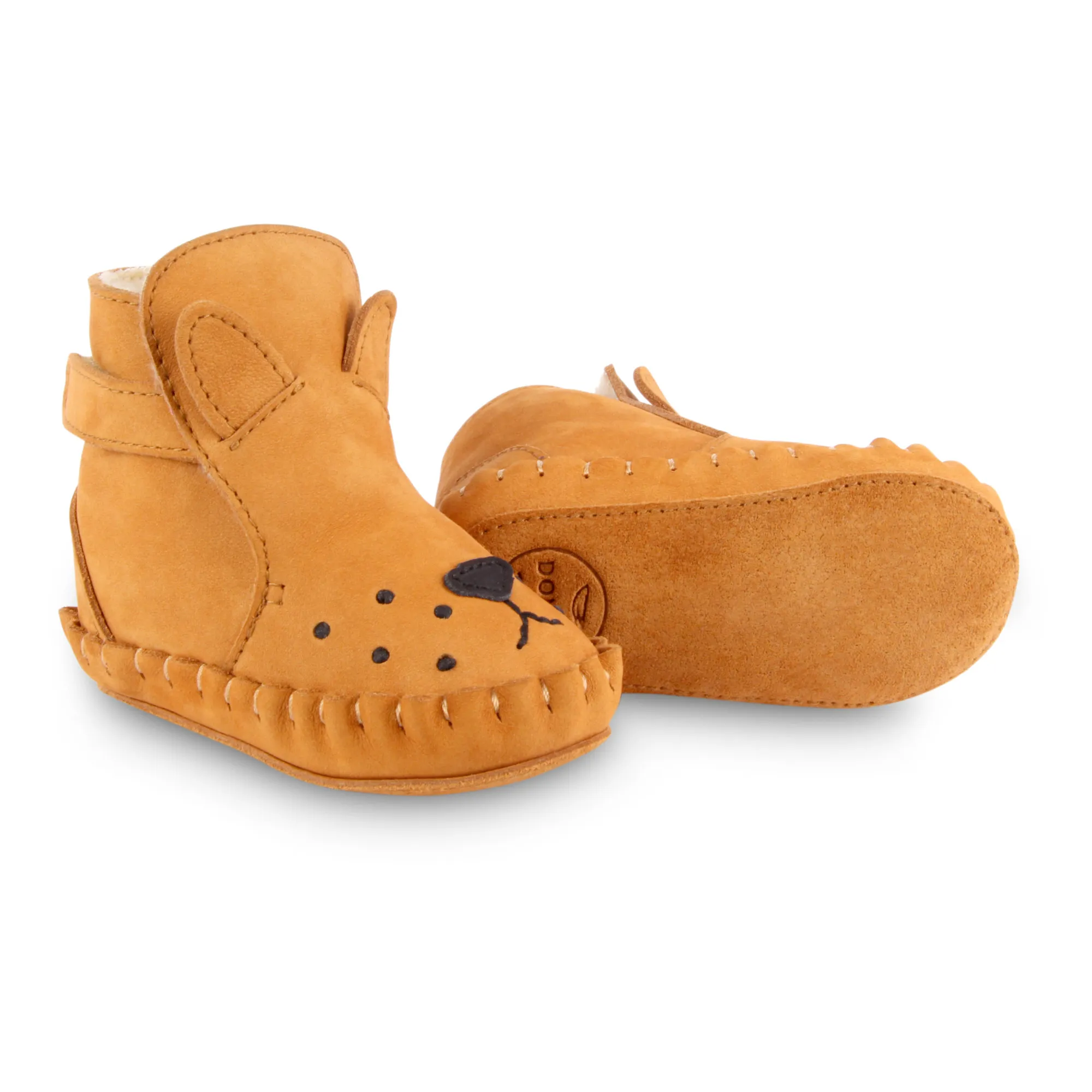 Donsje Camel Lion Kapi Fur-Lined Booties