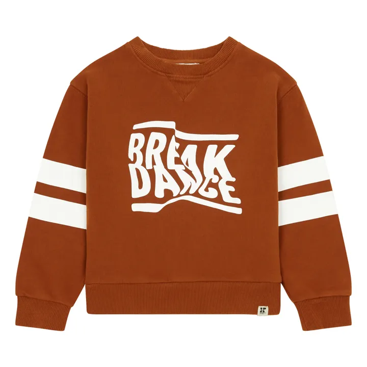 Sweatshirt Bio-Baumwolle Break Dance | Haselnussbraun- Produktbild Nr. 0
