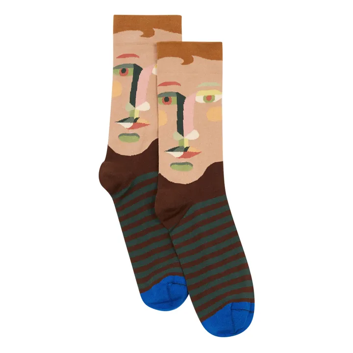 Socken Gesicht | Beige- Produktbild Nr. 1