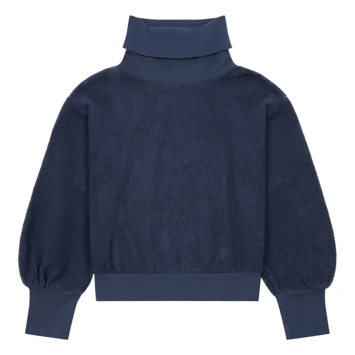 Organic Terry Cloth Sweatshirt | Navy blue- Product image n°0