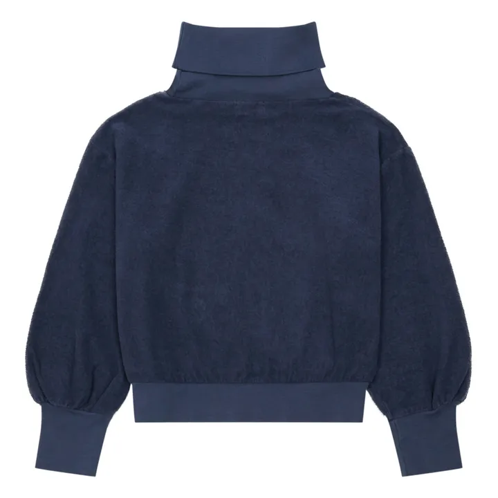Organic Terry Cloth Sweatshirt | Navy blue- Product image n°4