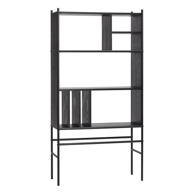 Wood and Metal Bookcase | Black