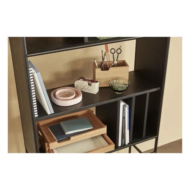 Wood and Metal Bookcase | Black