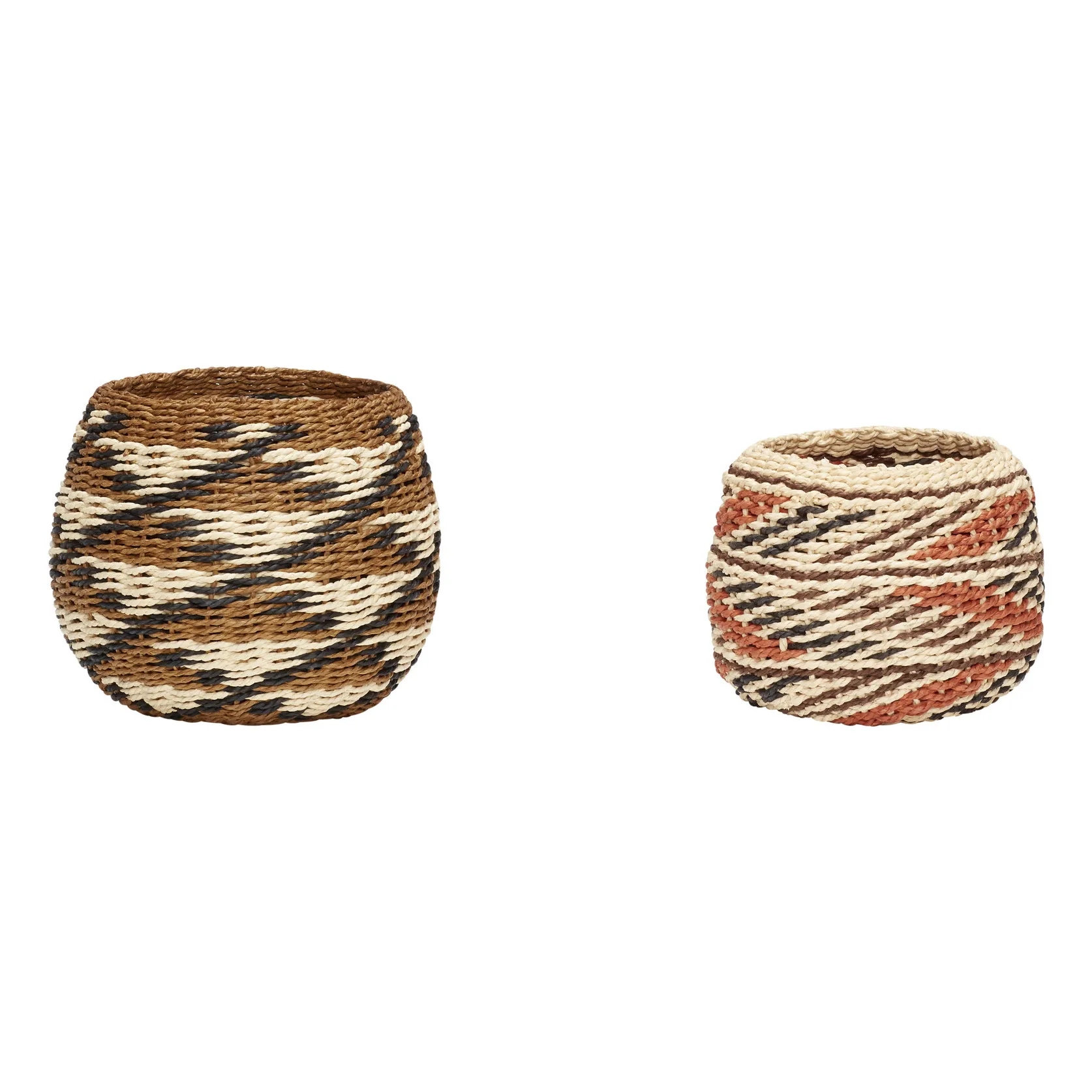 Hübsch Brown Two-Handled Baskets - Set Of 2