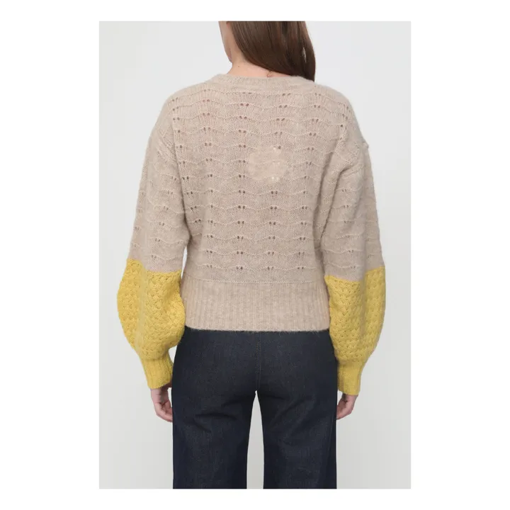 Jersey de punto calado y lana de alpaca | Beige- Imagen del producto n°3