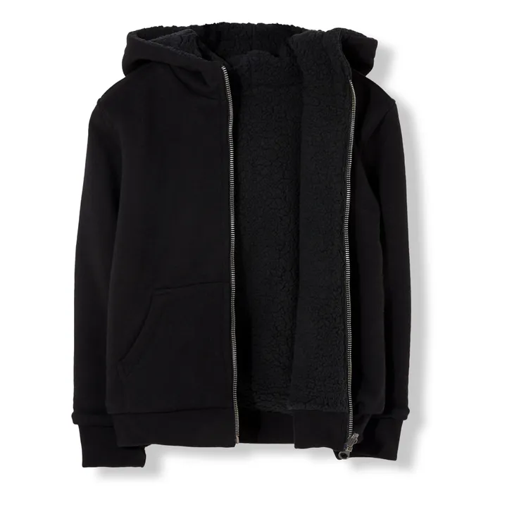 Hooper Reversible Fur-Lined Zipped Hoodie | Black- Product image n°1