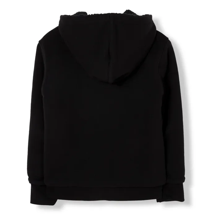 Hooper Reversible Fur-Lined Zipped Hoodie | Black- Product image n°2