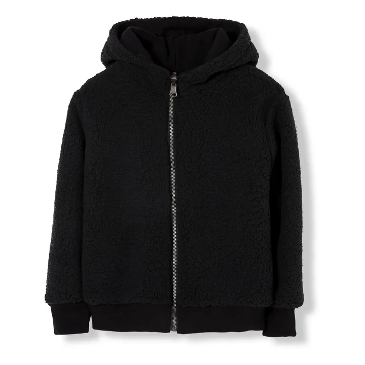 Hooper Reversible Fur-Lined Zipped Hoodie | Black- Product image n°3