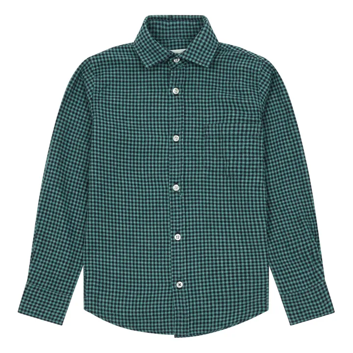 Camisa Gingham de franela | Verde Gris- Imagen del producto n°0