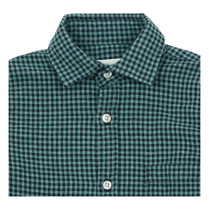 Camisa Gingham de franela | Verde Gris- Imagen del producto n°1