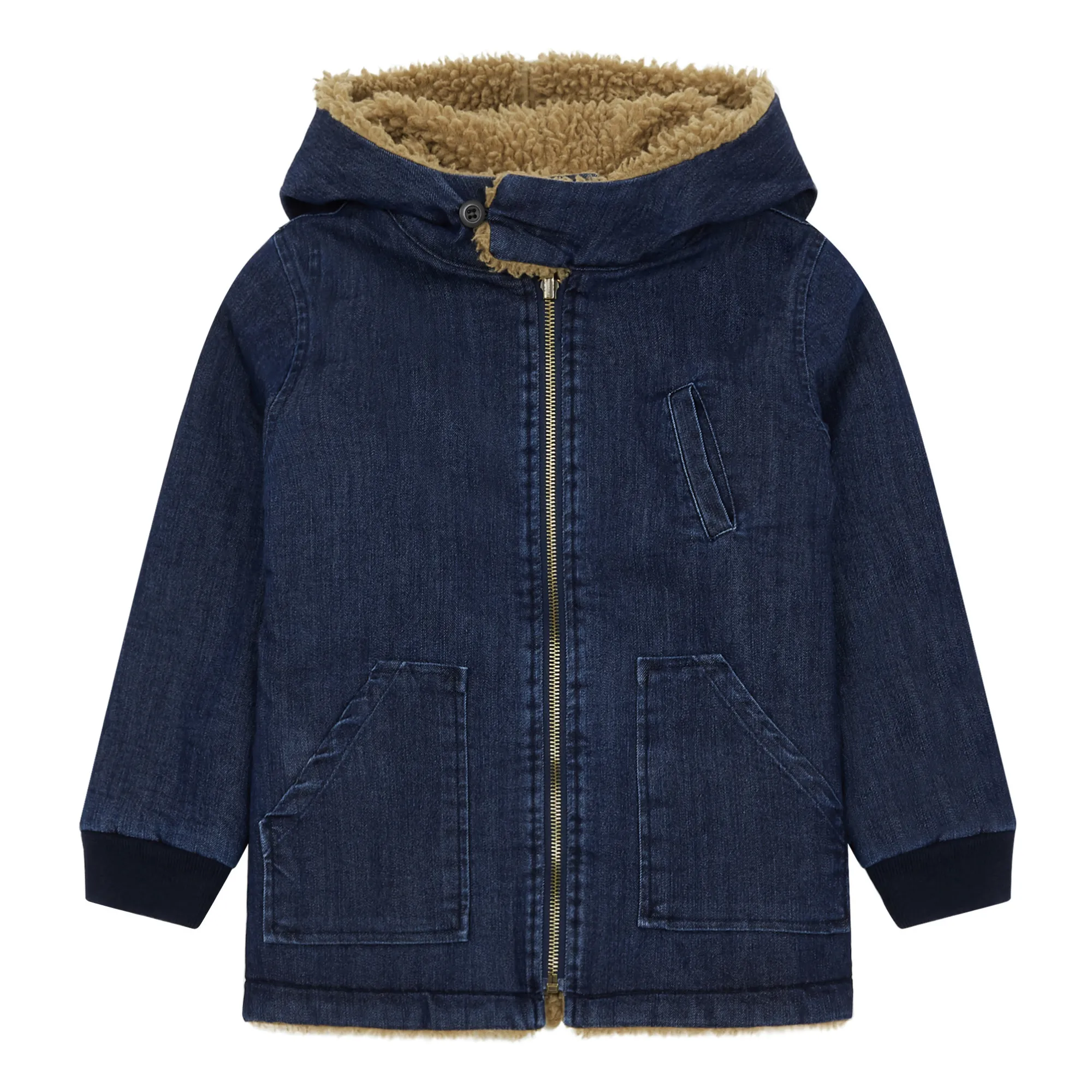 Emile Et Ida Denim Brut Faux Fur Reversible Parka