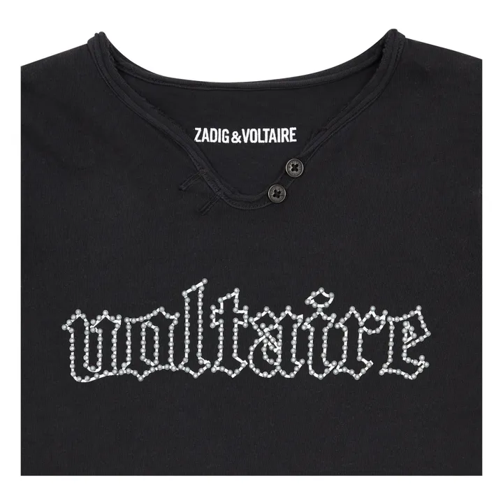 Camiseta Voltaire cuello tunecino | Gris Oscuro- Imagen del producto n°1
