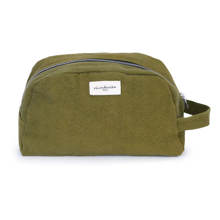 Hermel Recycled Cotton Toiletry Bag | Olive green- Product image n°0