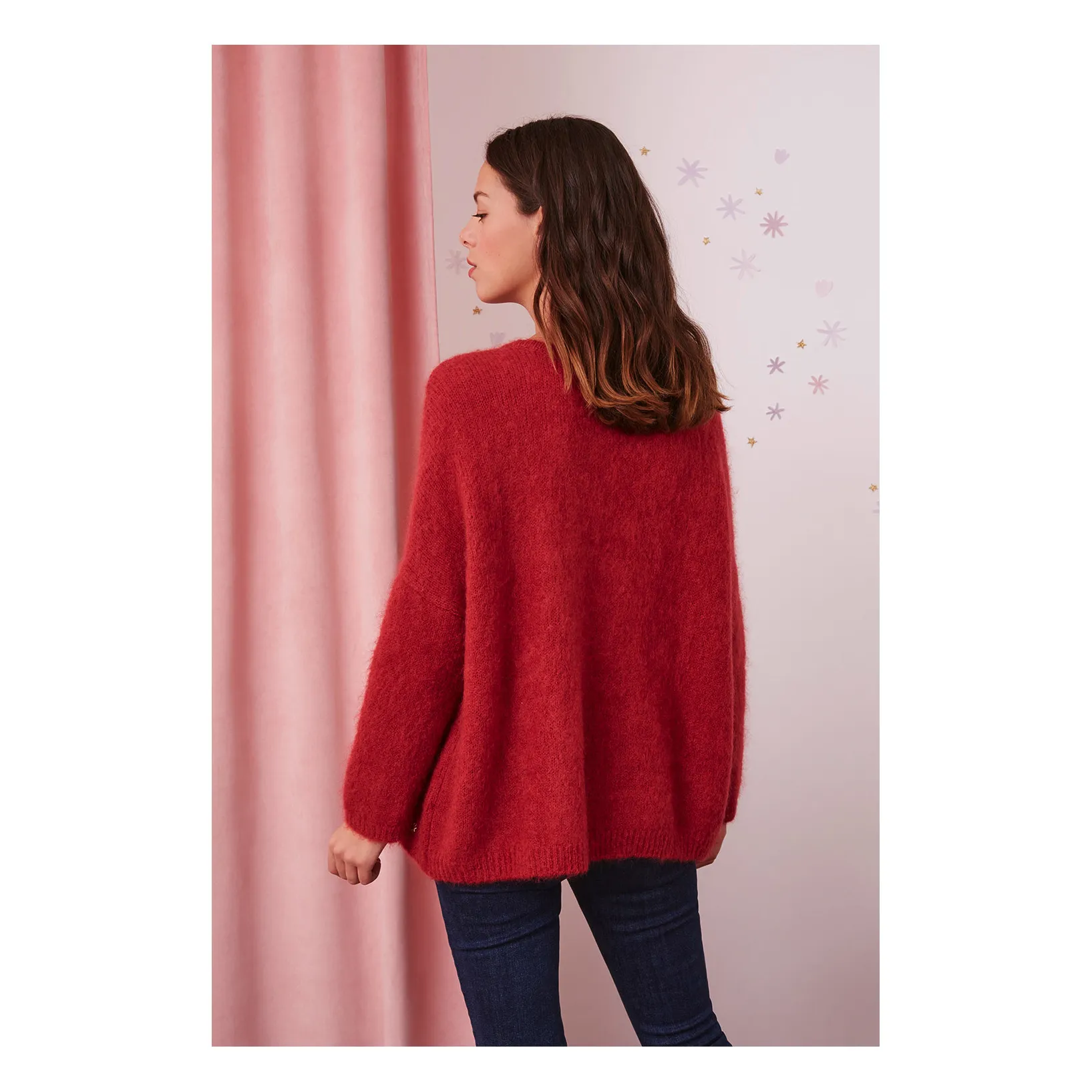 Des petits hauts Dorly Kid Wool and Mohair Cardigan Peony