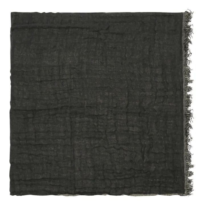 Manta de lino reversible Baya | Carbón- Imagen del producto n°1