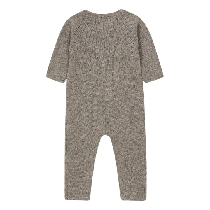 Knit Playsuit | Taupe brown- Product image n°1