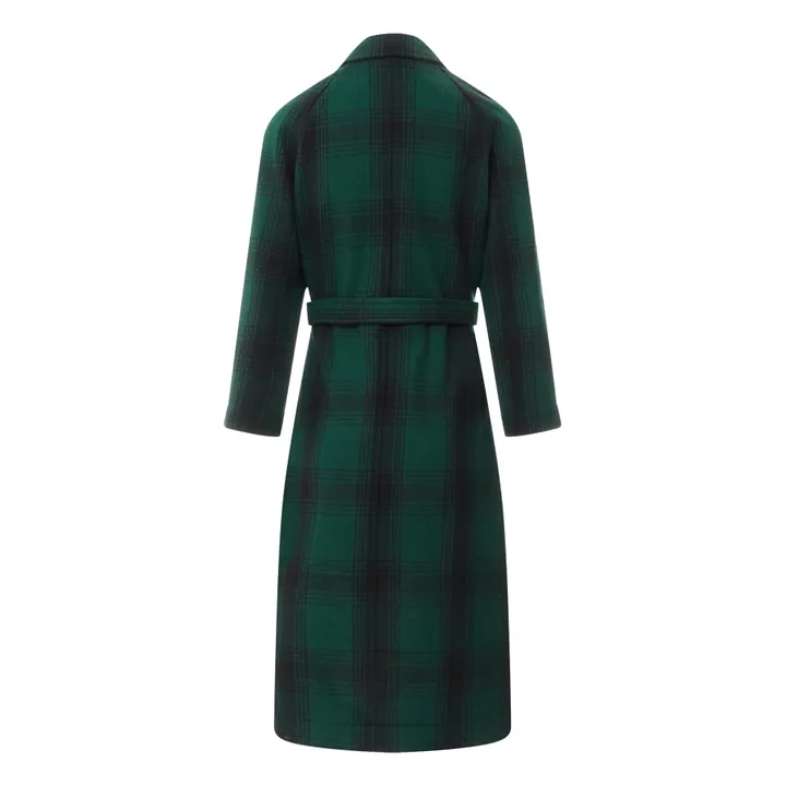 Abrigo Vermont de lana a cuadros - Colección mujer  | Verde Oscuro- Imagen del producto n°5