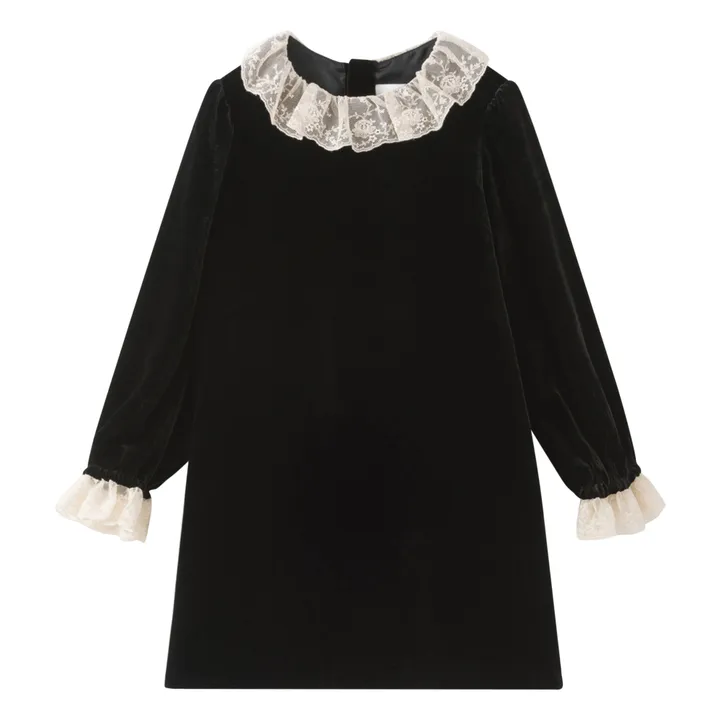 Bonpoint - Puzzle Velvet Dress - Black | Smallable