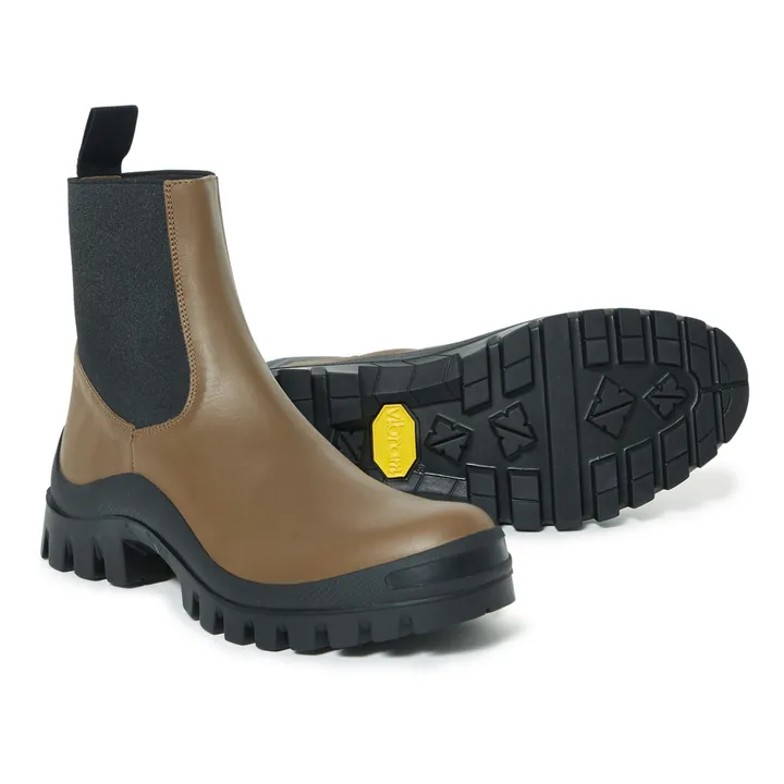 靴 arinamin ATP ATELIER Catania Boots ATP Atelier - Catania Ankle Boots - Khaki brown | Smallable