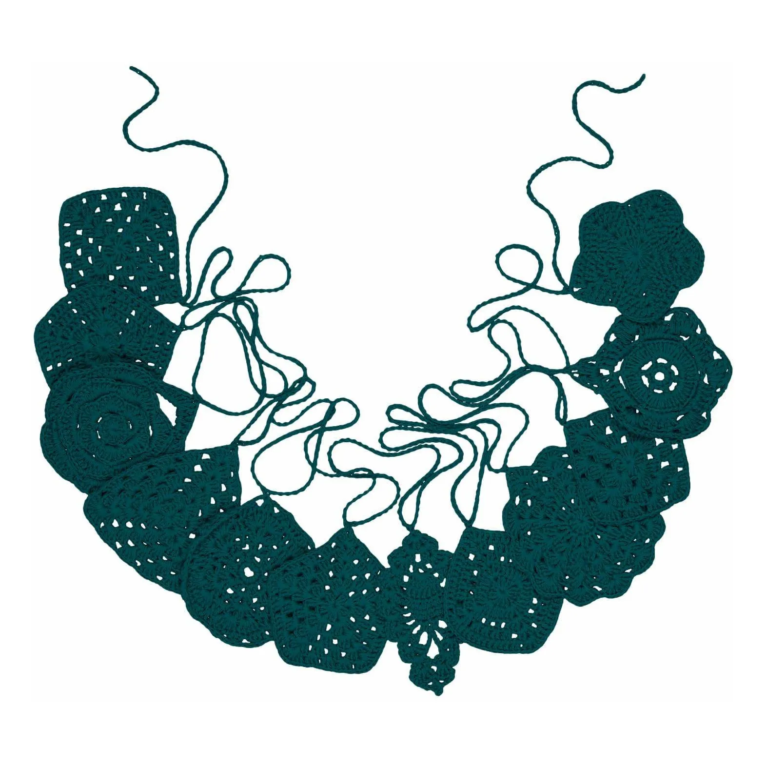 Numero 74 Teal Blue S022 Hand-Crocheted Garland