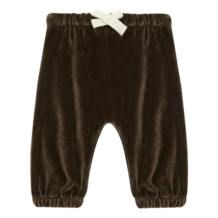 Pantaloni in stile Sarouel Cannelle in velluto di cotone bio | Cioccolato- Immagine del prodotto n°0