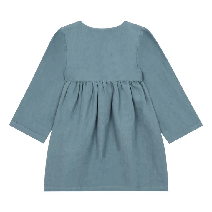 Kleid Cache-Cœur Goyave aus Leinen et Bio-Baumwolle | Graublau- Produktbild Nr. 2