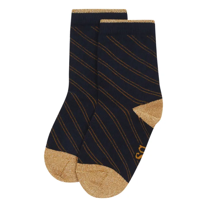 Organic Cotton Christmas Socks | Navy blue- Product image n°0