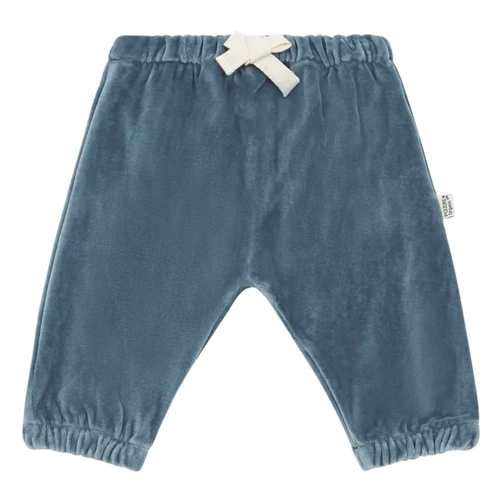 Pantaloni in stile Sarouel Cannelle in velluto di cotone bio | Blu marino- Immagine del prodotto n°1