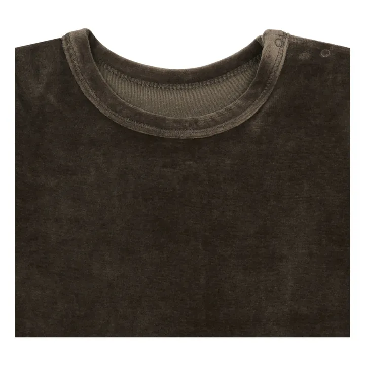 Arbousier Organic Cotton Velvet Pyjamas | Chocolate- Product image n°1