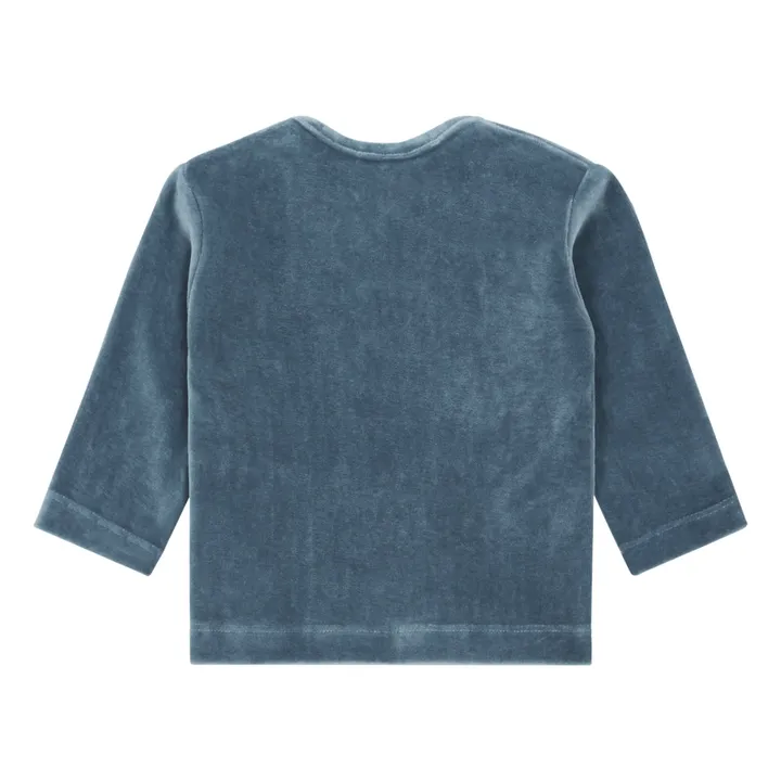 Tarragon Organic Cotton Velvet Jumper | Navy blue- Product image n°2