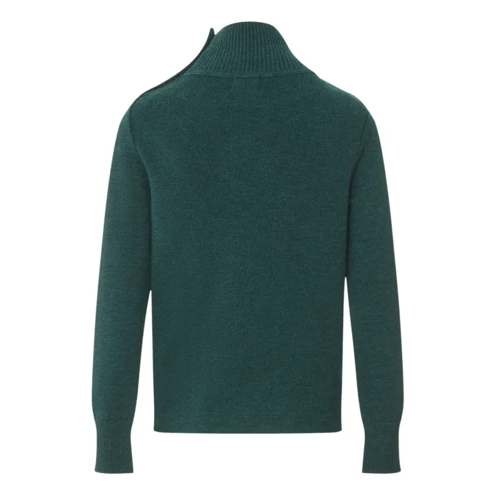 Pull in lana merino | Verde scuro- Immagine del prodotto n°4
