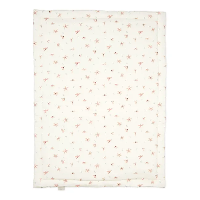 Windflower Organic Cotton Reversible Quilted Blanket  | Cream