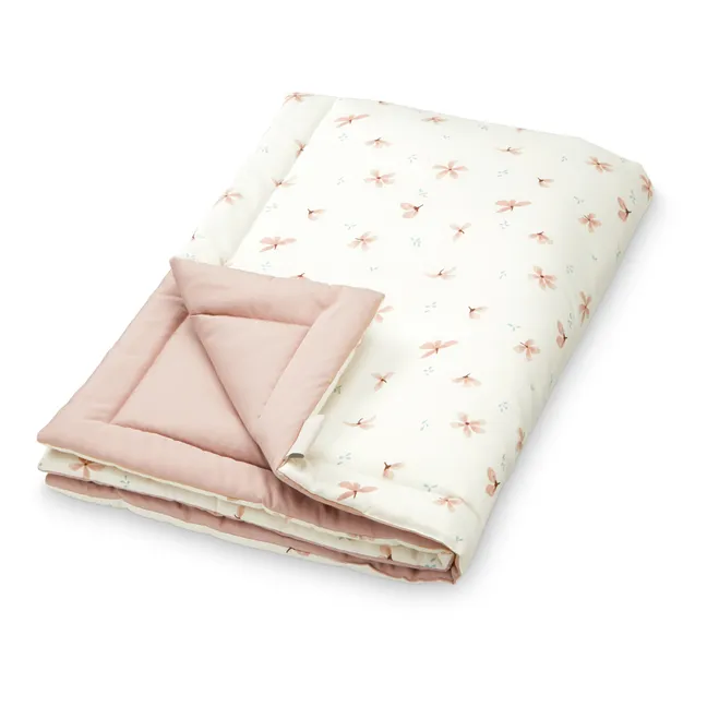Windflower Organic Cotton Reversible Quilted Blanket  | Cream