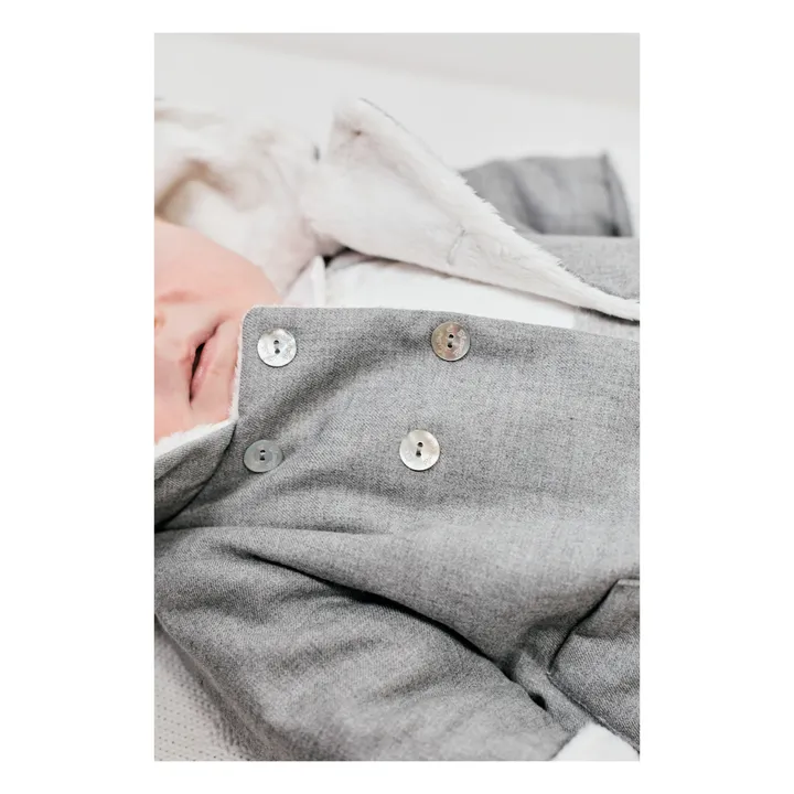 Fur Flannel Coat | Heather grey- Product image n°2