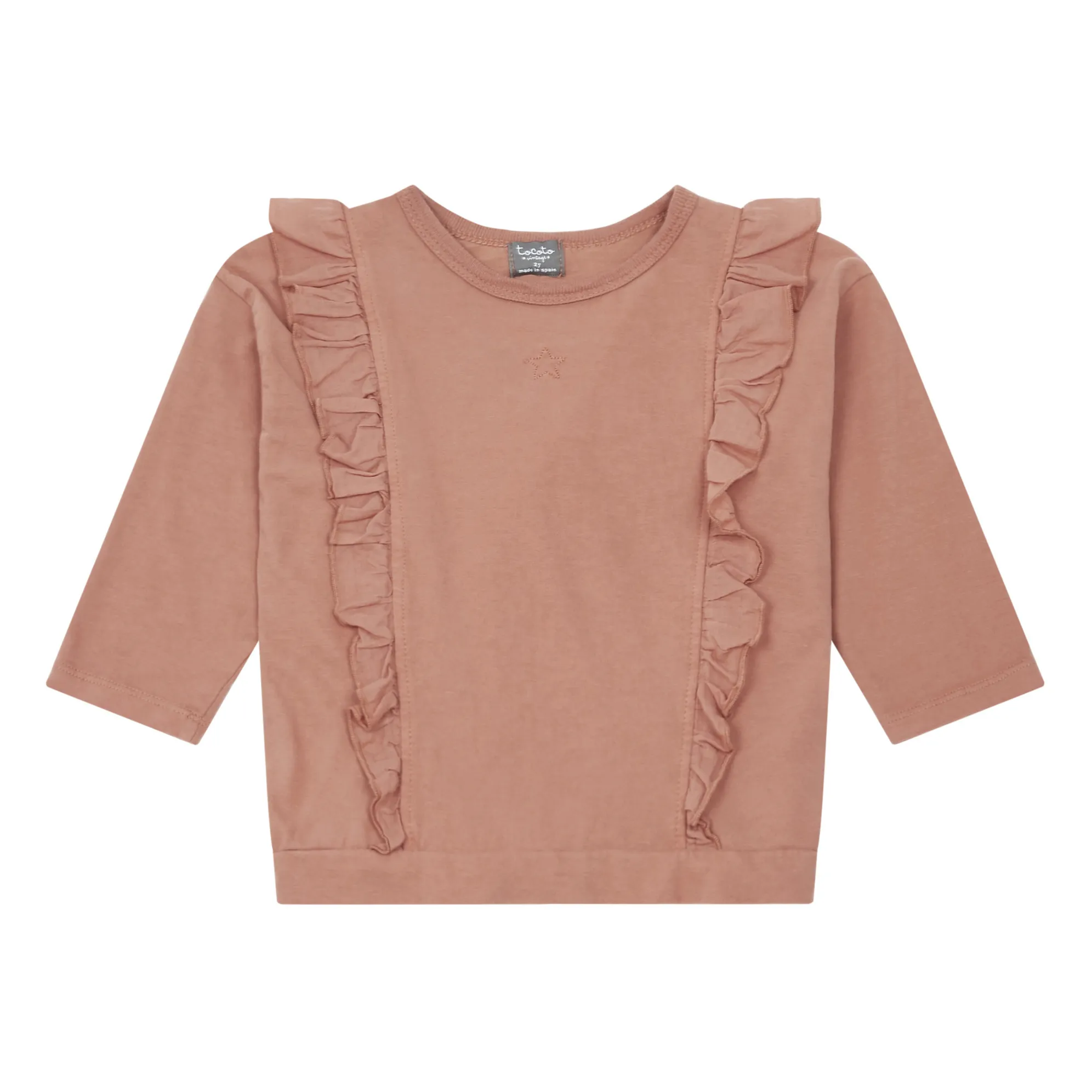 Tocoto Vintage Pink Ruffled T-Shirt