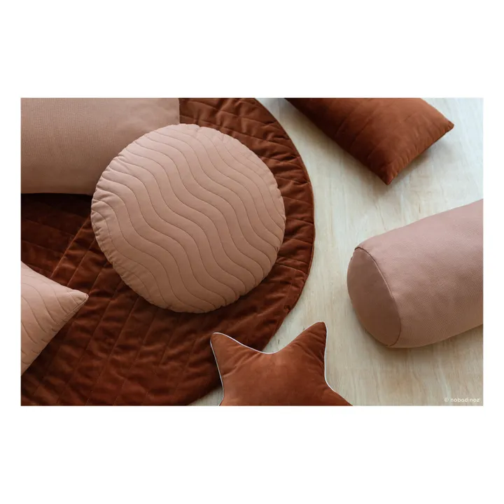 Cuscino rotondo Sitges in cotone bio | Terracotta- Immagine del prodotto n°1