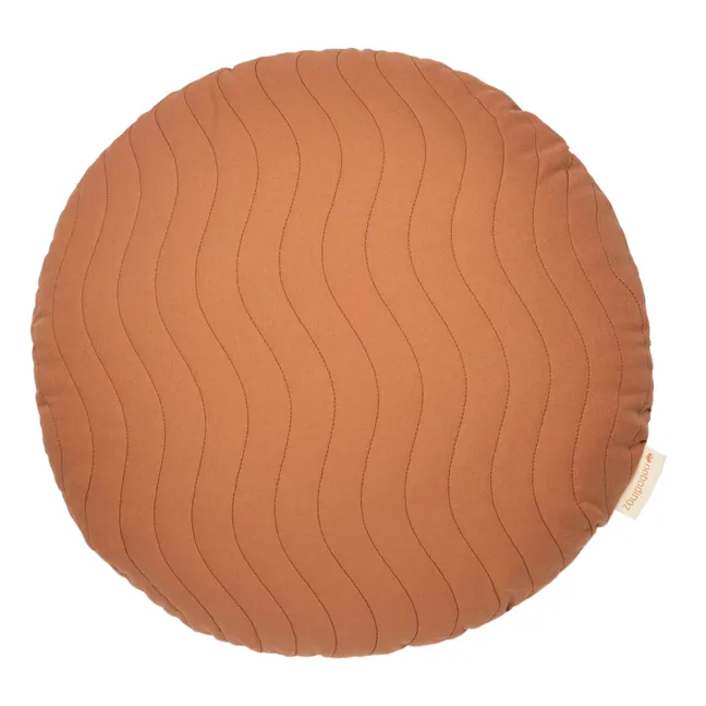 Cuscino rotondo Sitges in cotone bio | Terracotta