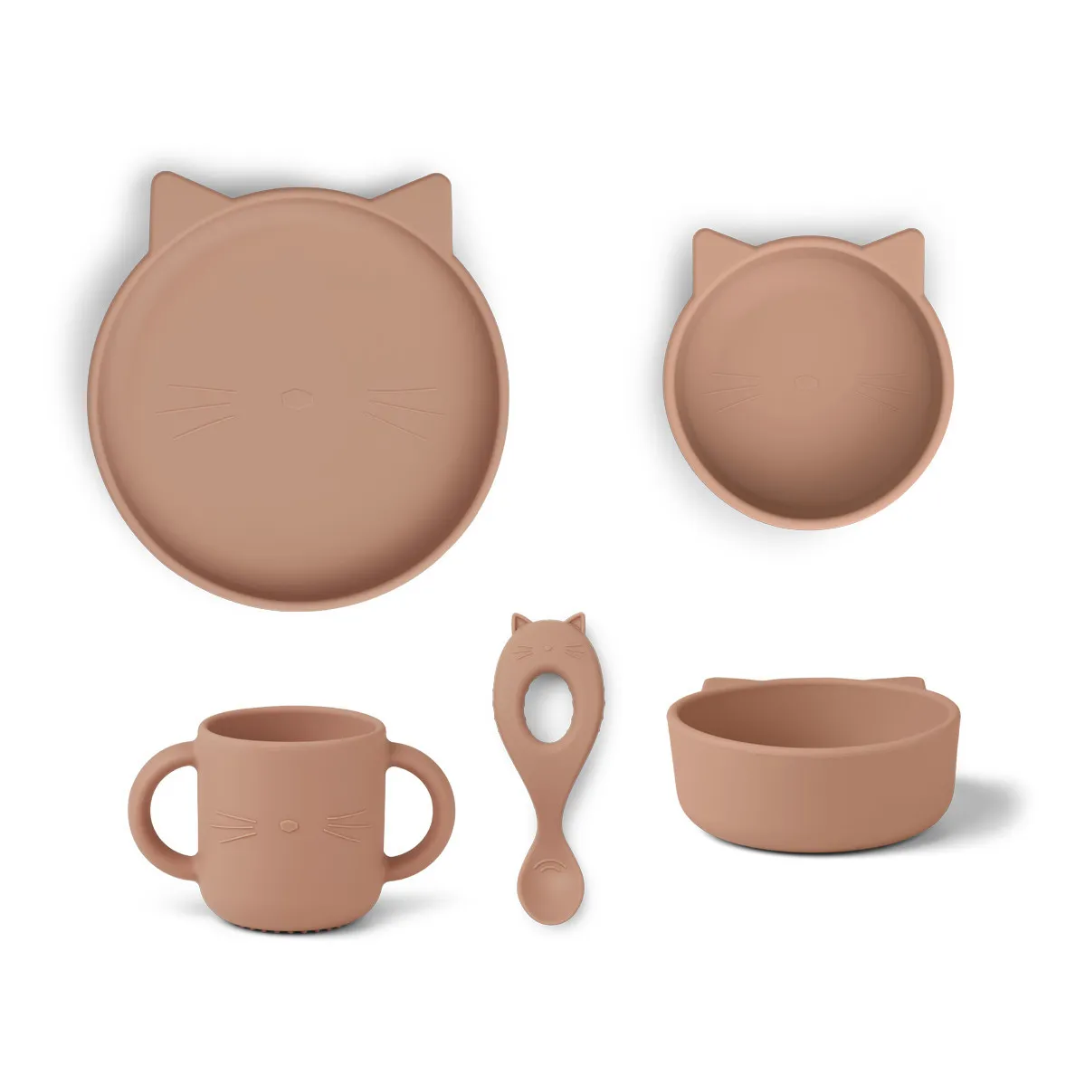 Liewood Pink Vivi Silicone Dinnerware Set - Set Of 4