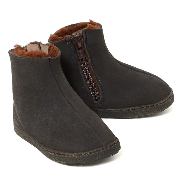 Fur Boots | Charcoal grey