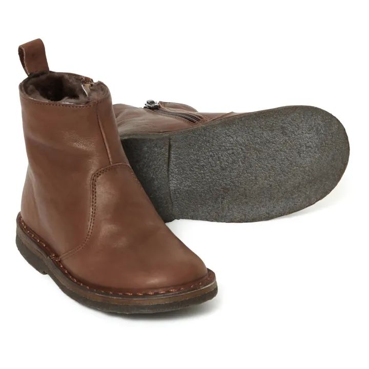 Boots Zippées Fourrées | Marron- Image produit n°2