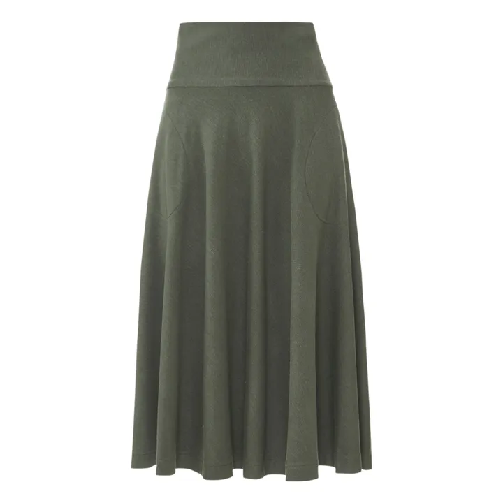 Etoile Jersey Wool Skirt  | Chrome green- Product image n°0